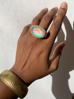 Load image into Gallery viewer, Unicorn Crystal - Opal Brass Ring - We Love Brass
