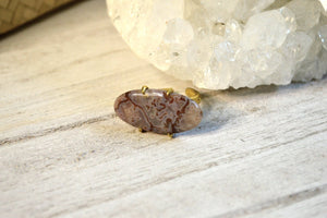 Vermelho - Brass Moss Agate Ring - We Love Brass