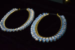 Cargar imagen en el visor de la galería, Vintage Beaded Opalite Hoops - We Love Brass
