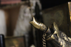 Vintage Brass Dragon Gun Powder Flask - We Love Brass
