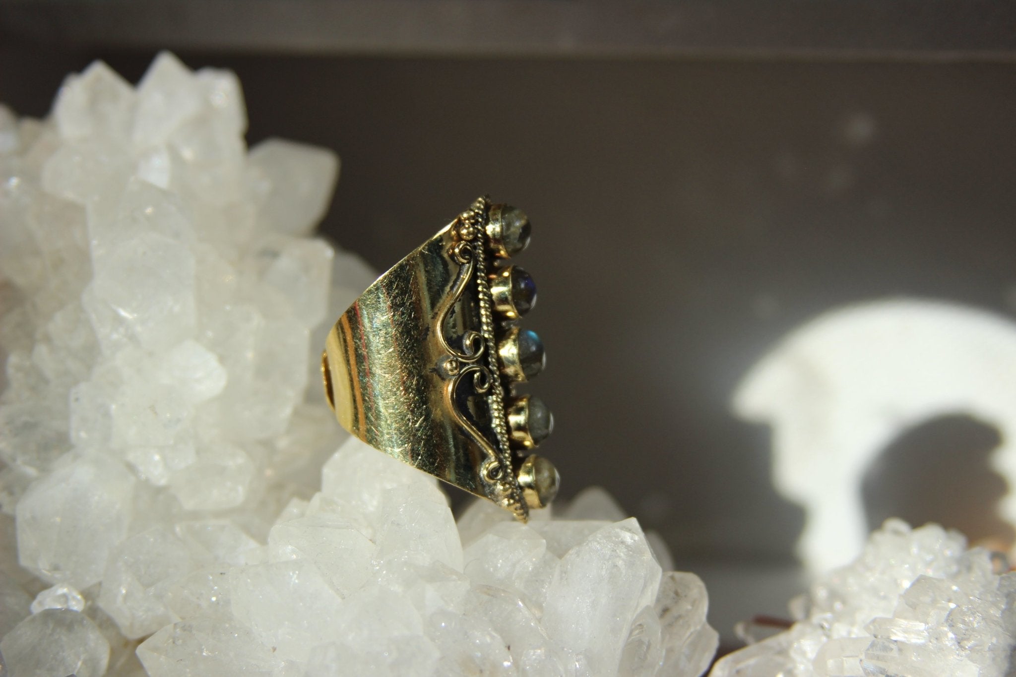 Vintage Brass Labradorite Ring - We Love Brass