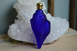 Vintage Conch Shell Cobalt Perfume Bottle - We Love Brass