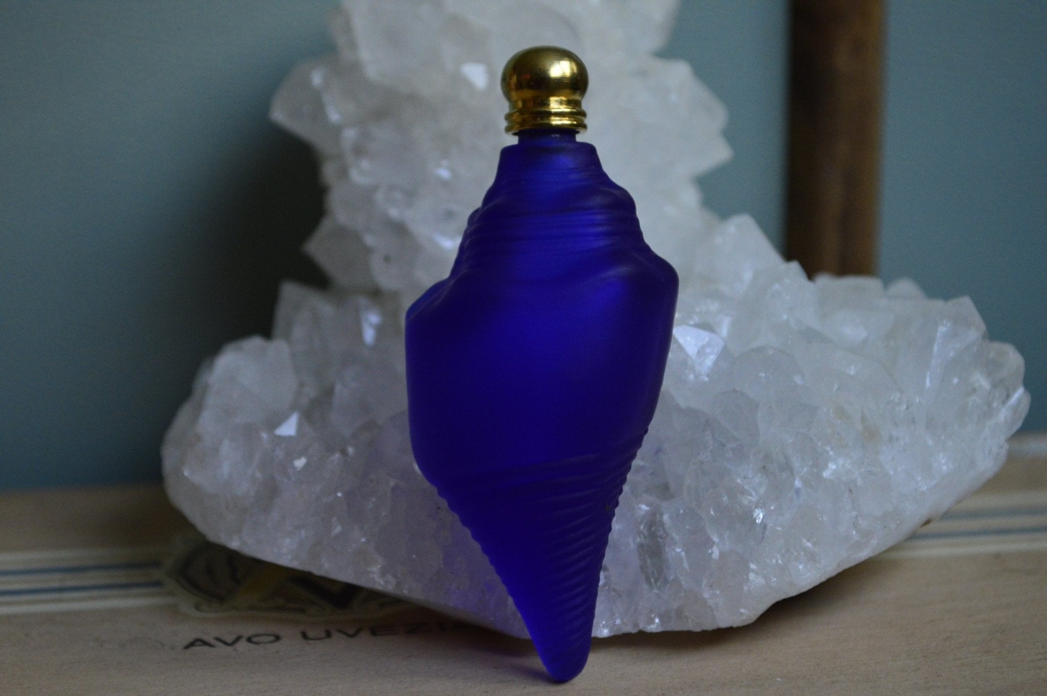 Vintage Conch Shell Cobalt Perfume Bottle - We Love Brass
