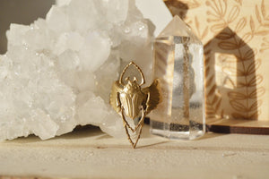 Vintage Egyptian Revival Scarab Ring - We Love Brass