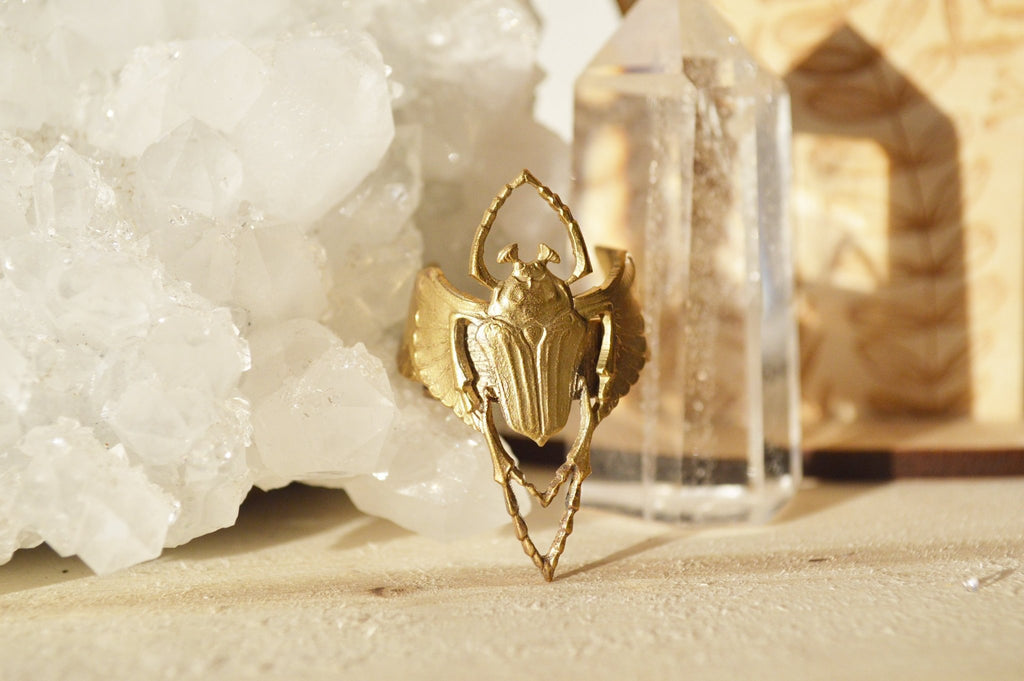 Vintage Egyptian Revival Scarab Ring - We Love Brass