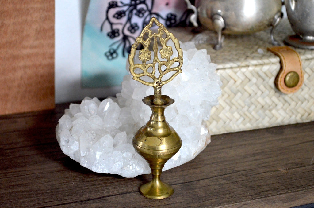 Vintage Flower Kohl Bottle - We Love Brass