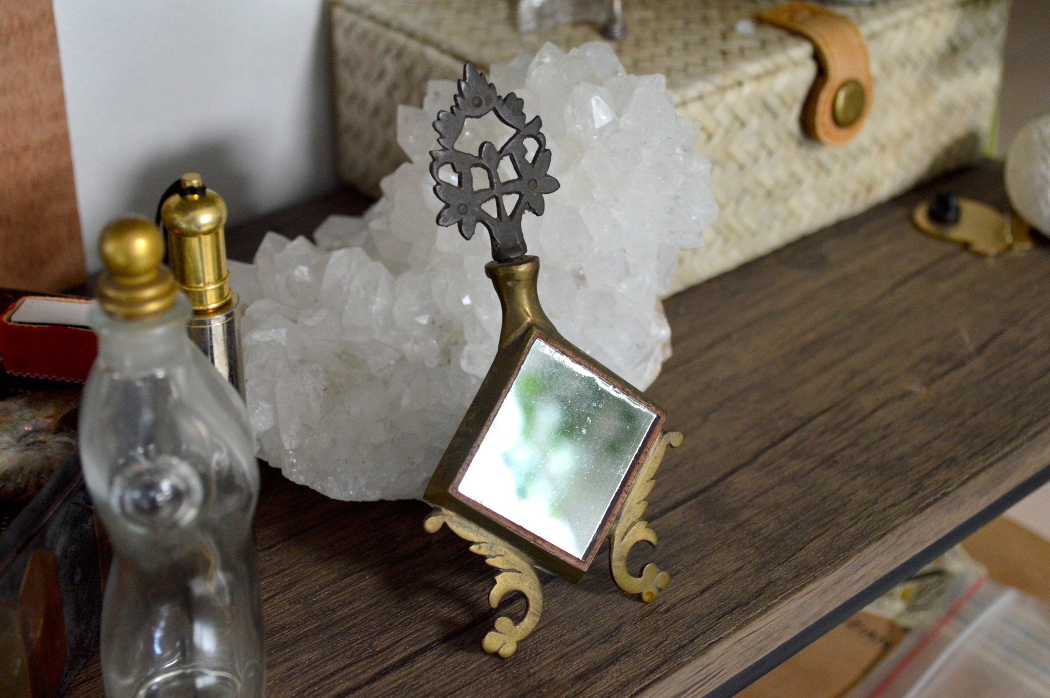 Vintage Kohl Bottle with mirror - We Love Brass