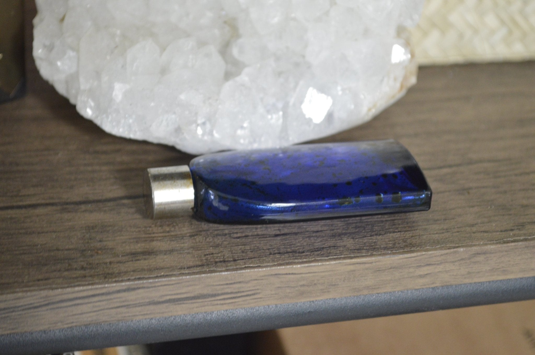 Vintage Perfume Bottle - Blue Glass - We Love Brass