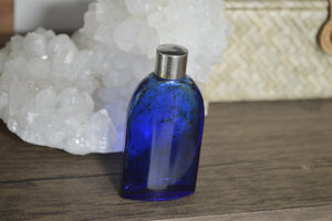 Vintage Perfume Bottle - Blue Glass - We Love Brass