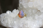 Load image into Gallery viewer, Vintage Pink Glass Brass Opal Ring - We Love Brass
