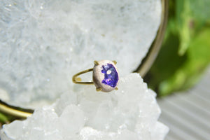 Violet Galaxy Opal Brass Ring - We Love Brass
