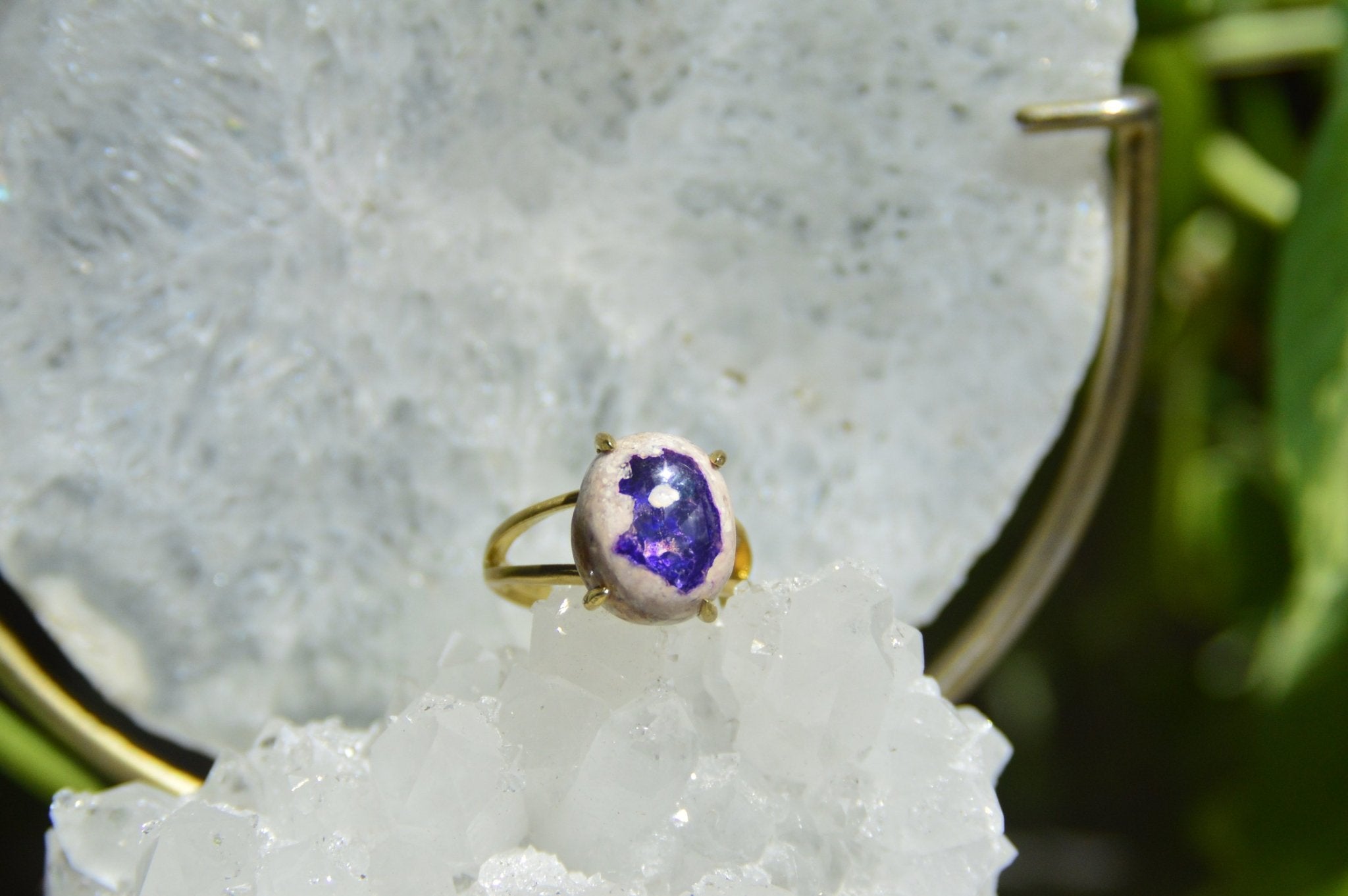 Violet Galaxy Opal Brass Ring - We Love Brass