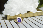 Cargar imagen en el visor de la galería, Violet Galaxy Opal Brass Ring - We Love Brass
