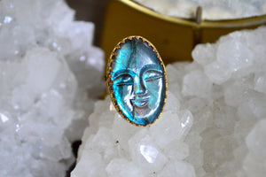 Watchful - Labradorite Cameo Ring - We Love Brass