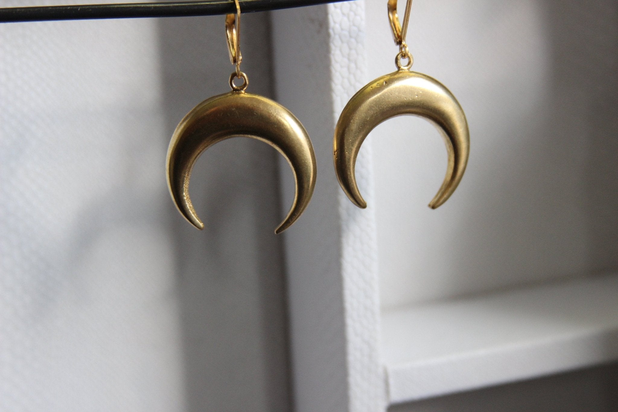 Waxing Moon Brass Earrings - We Love Brass