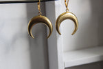 Load image into Gallery viewer, Waxing Moon Brass Earrings - We Love Brass
