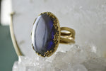 Load image into Gallery viewer, Weaver - Brass Blue Labradorite Ring - We Love Brass
