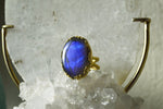 Load image into Gallery viewer, Weaver - Brass Blue Labradorite Ring - We Love Brass
