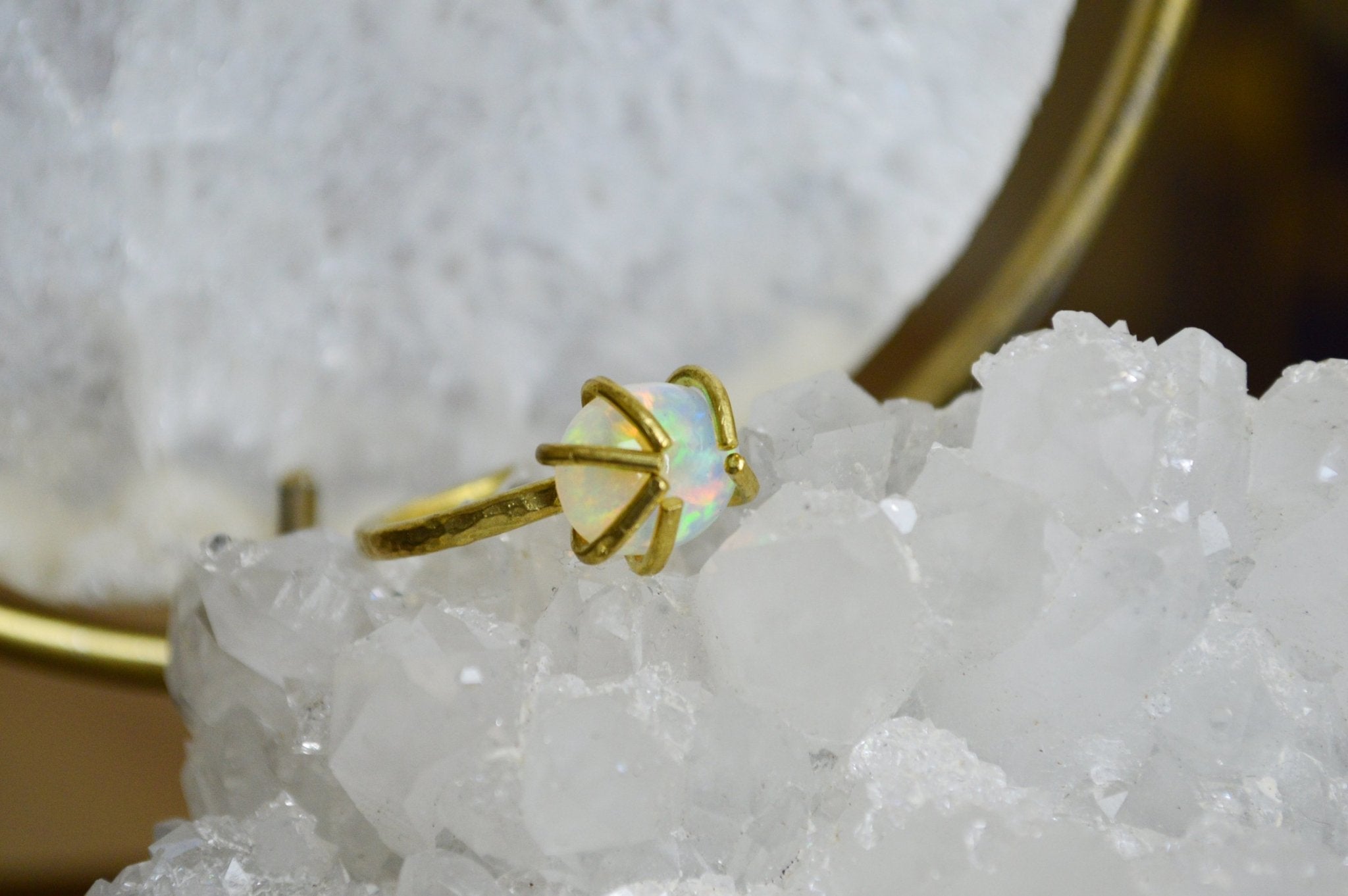 Welo Opal Brass Claw Ring - We Love Brass