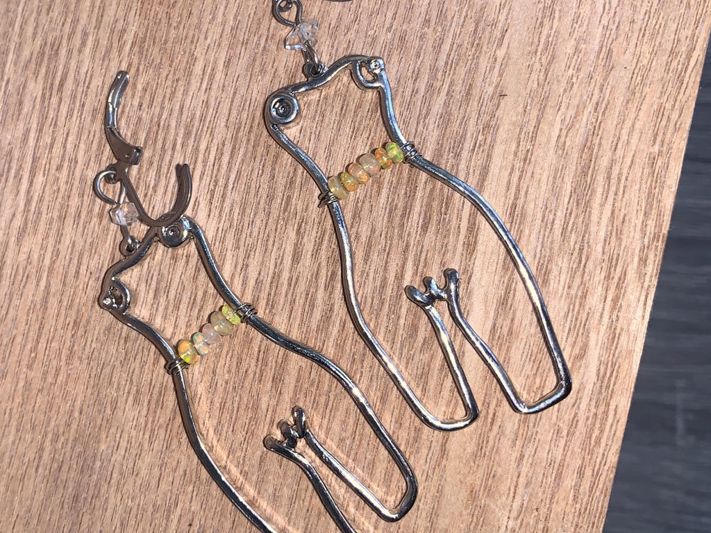 Welo Opal Waistbeads Earrings - We Love Brass