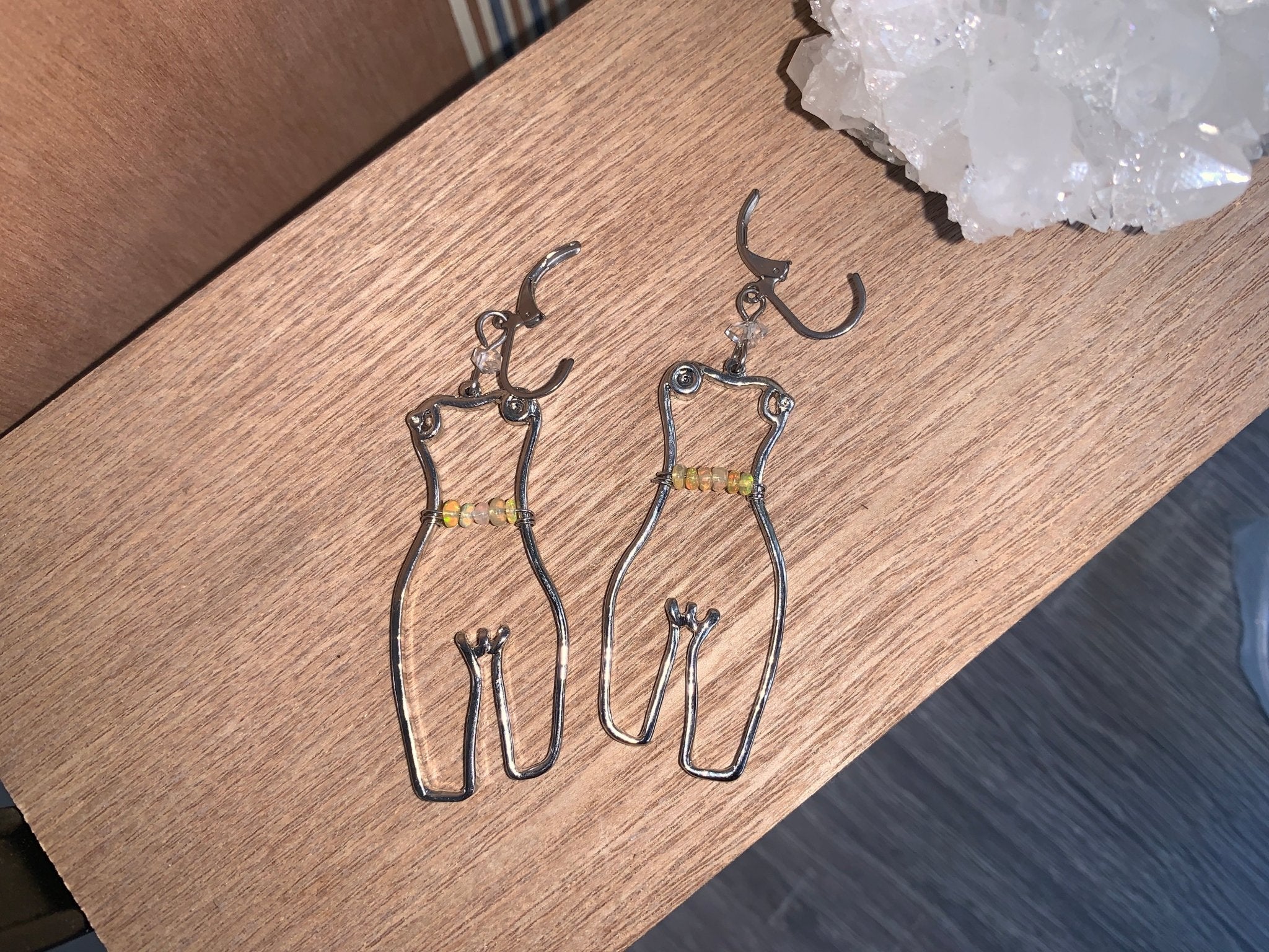 Welo Opal Waistbeads Earrings - We Love Brass