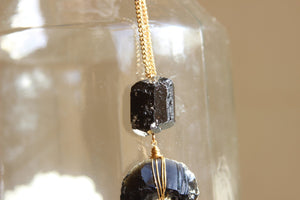 When Darkness Falls Black Tourmaline Necklace - We Love Brass