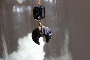 When Darkness Falls Black Tourmaline Necklace - We Love Brass