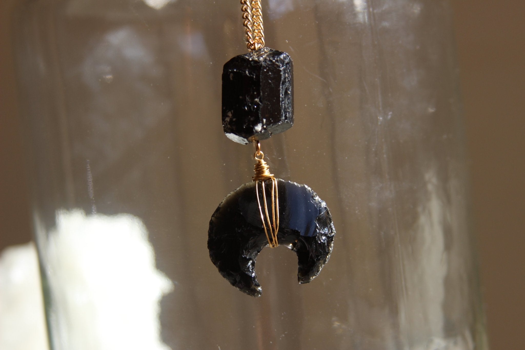 When Darkness Falls Black Tourmaline Necklace - We Love Brass