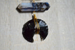 Load image into Gallery viewer, When Darkness Falls Botswana Agate Necklace - We Love Brass
