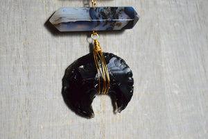 When Darkness Falls Botswana Agate Necklace - We Love Brass