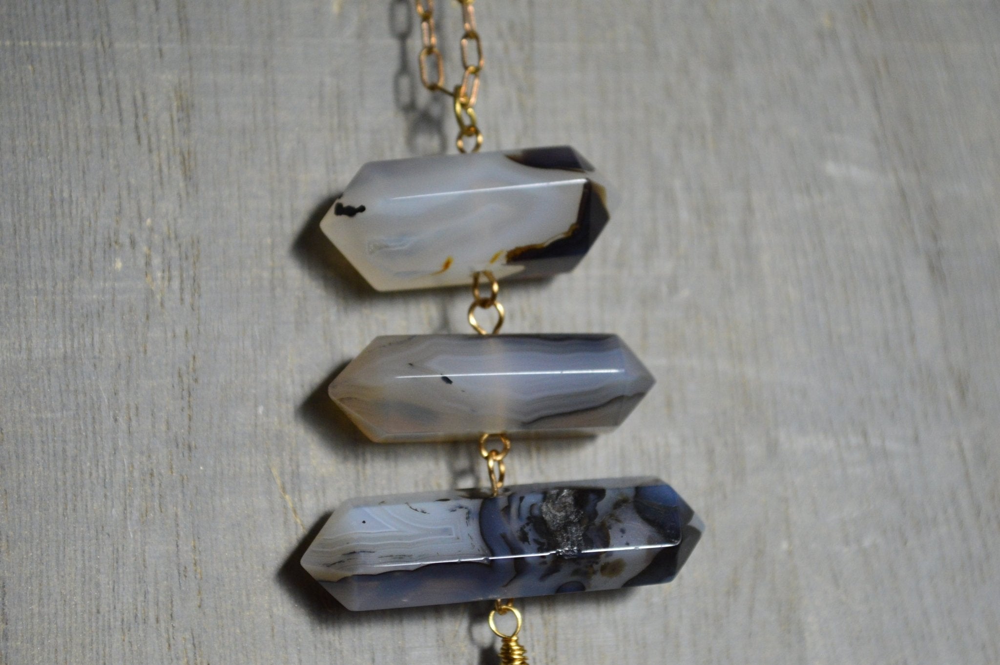 When Darkness Falls Botswana Agate Necklace - We Love Brass