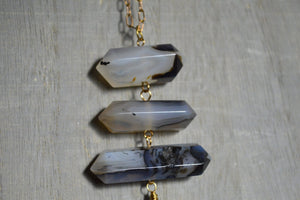 When Darkness Falls Botswana Agate Necklace - We Love Brass