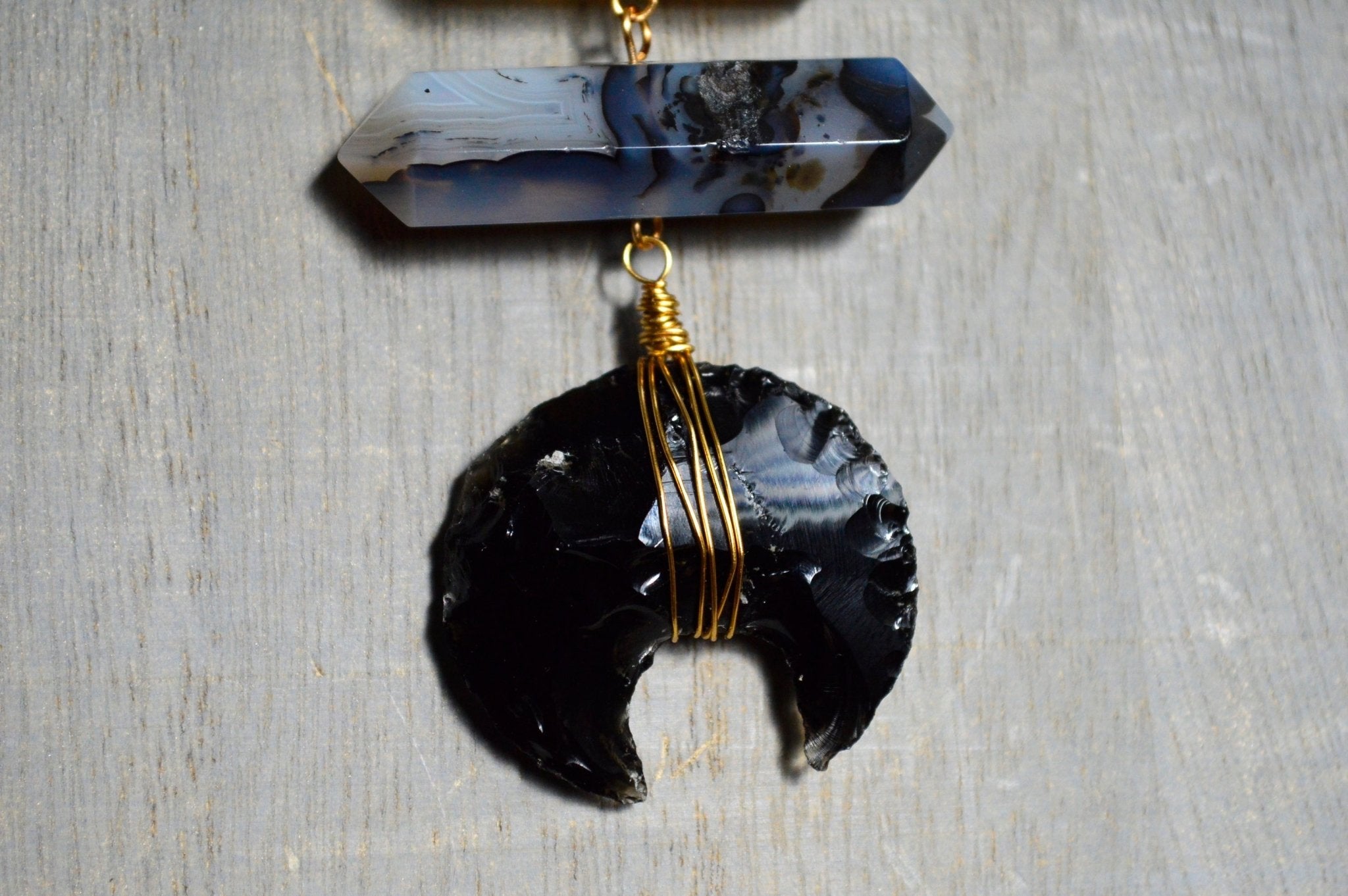 When Darkness Falls Botswana Agate Necklace - We Love Brass