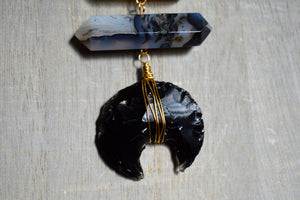 When Darkness Falls Botswana Agate Necklace - We Love Brass